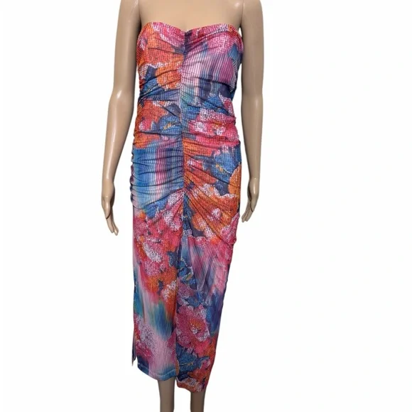 Anthropologie Strapless Dress in Pink and Blue - Picture 4 of 5